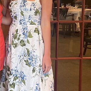 Reformation Blue Floral Midi Dress